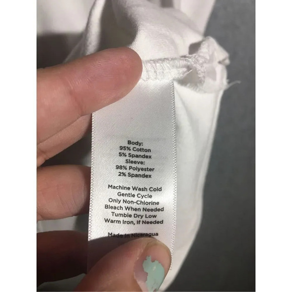 Womens Talbots Shirt Lace Sleeves Wide Neckline Closet Staple Capsule Wardrobe - Picture 5 of 5